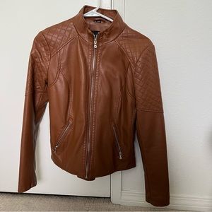 Guess Brown Faux Leather Jacket
